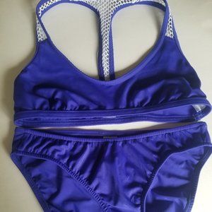 Bikini bathing suit girls size 6 waist 26 bust 26 blue